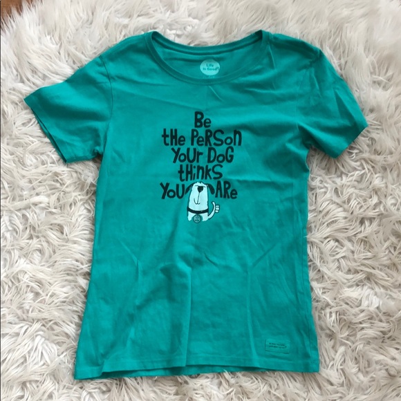 Life Is Good Tops New Life Is Good Dog Crusher Tee Shirt Blue S